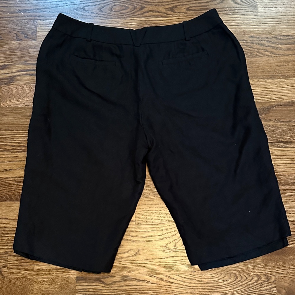 Ann Taylor LOFT Petites Black Linen Tailored Bermuda Shorts - Picture 4 of 6